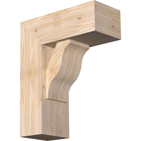 Ekena Millwork Funston Block Smooth Bracket w/ Offset Brace, Douglas Fir, 7 1/2"W x 18"D x 22"H BKT0806X18X22FST05SDF